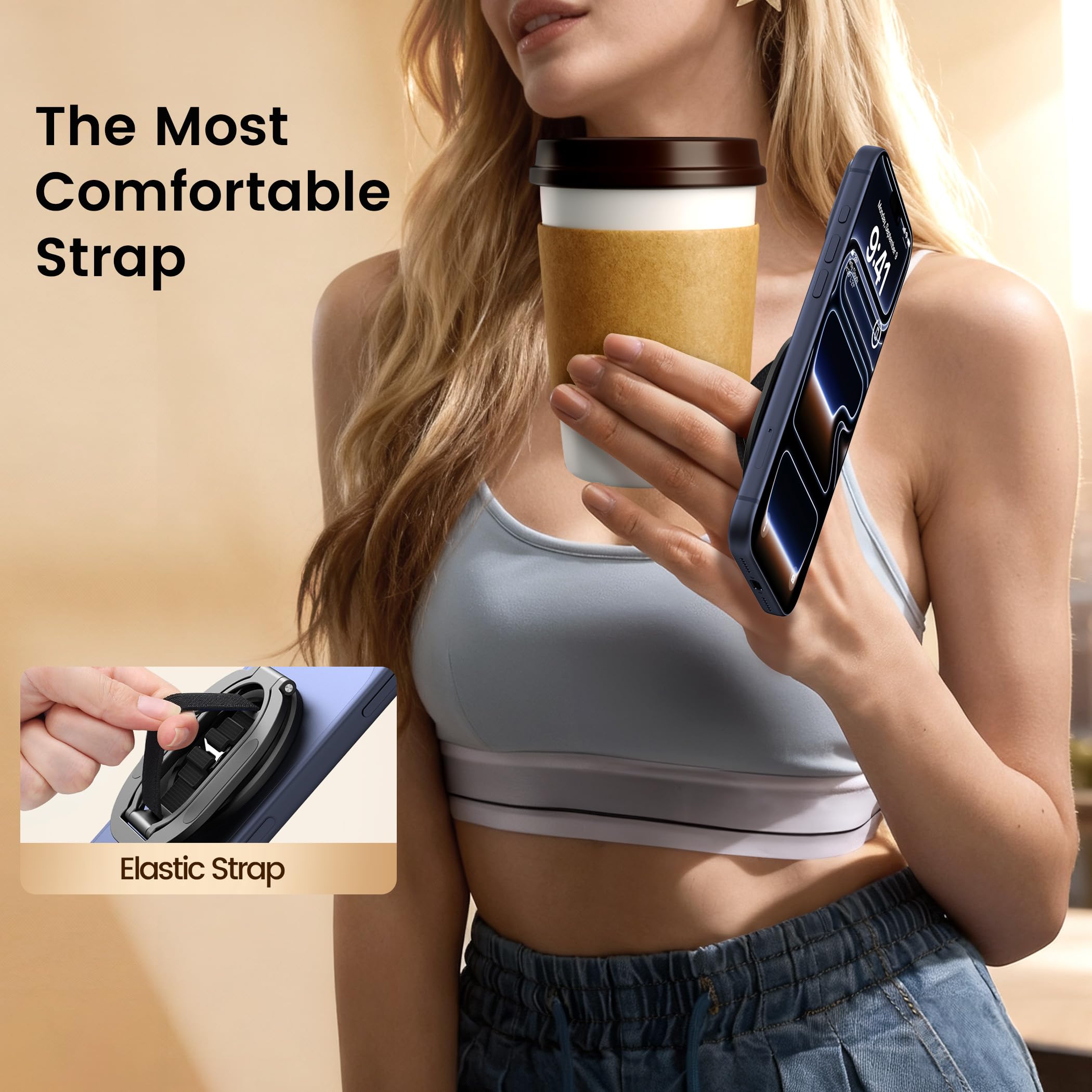 GMETINK uso con una mano durante selfie mostrando agarre confortable y control