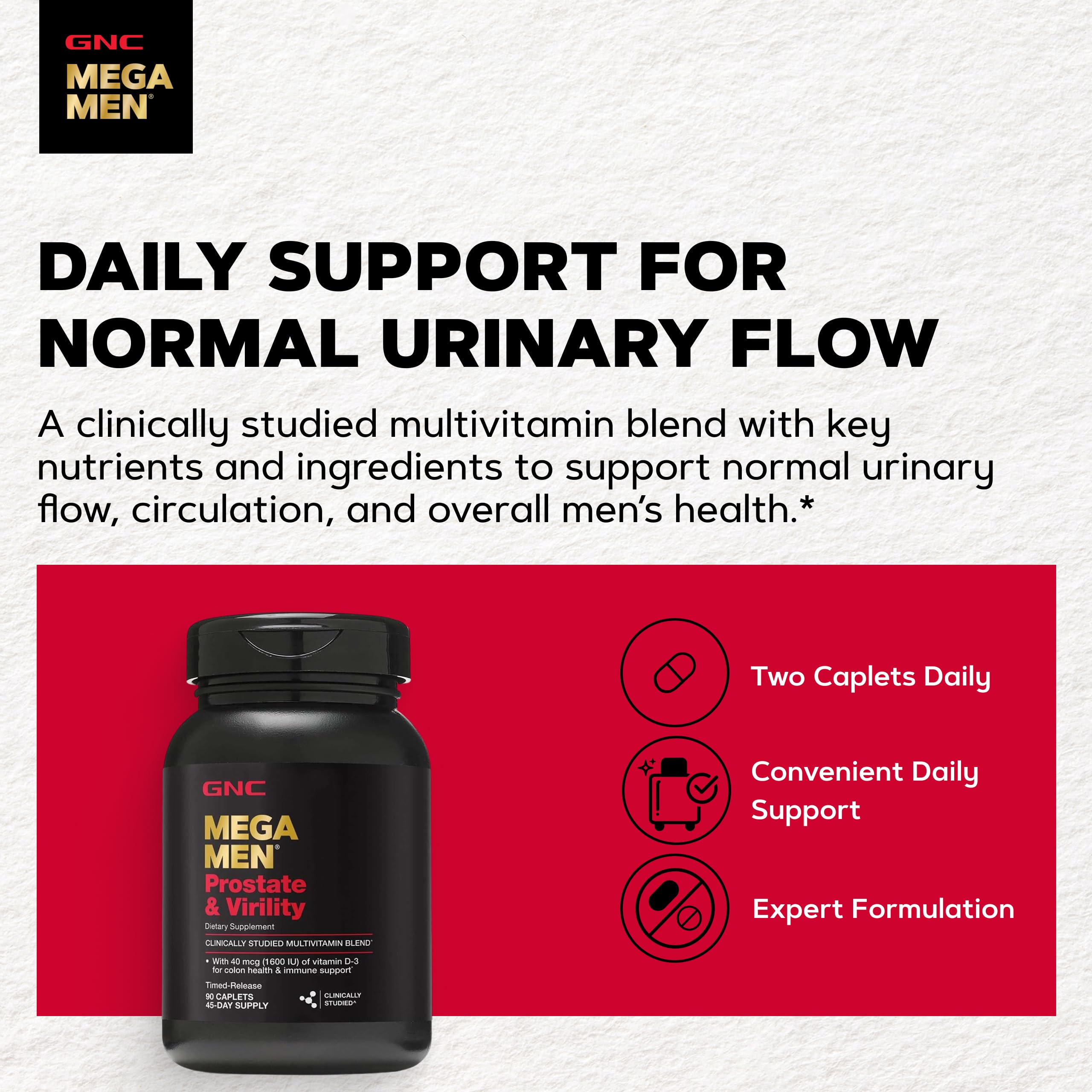 GNC Mega Men Prostate & Virility detalle de la etiqueta con información clave