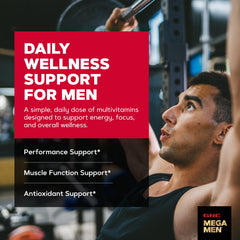 GNC Mega Men Sport detalle de cápsulas mostrando textura y calidad