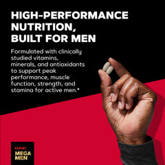 Hombre en gimnasio tomando GNC Mega Men Sport tras entrenamiento para recuperación