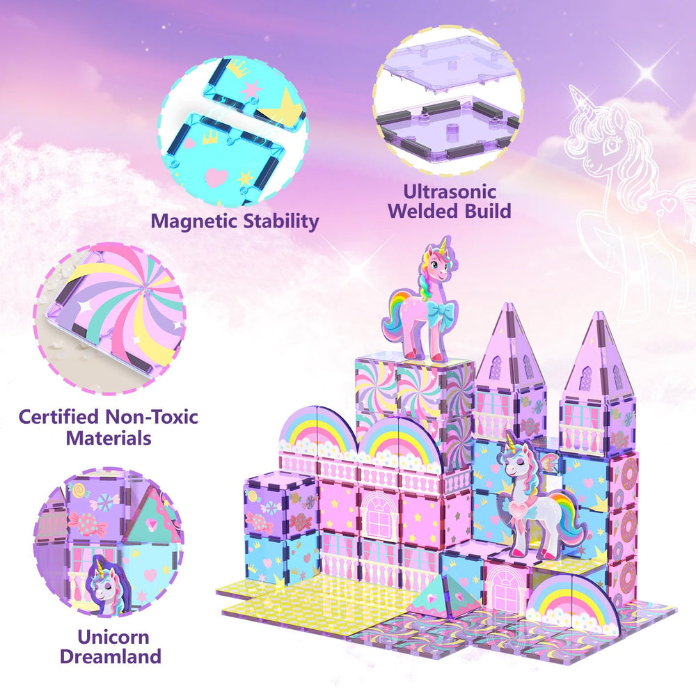 GobiDex figuras unicornio y accesorios dispuestos para juego narrativo