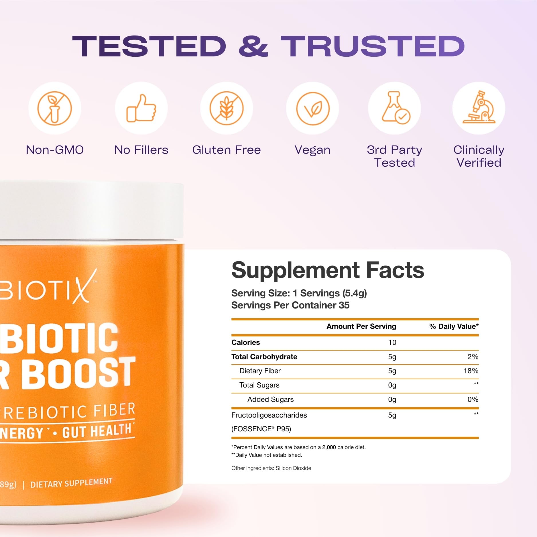 GOBIOTIX etiqueta nutricional en detalle que evidencia ingredientes limpios