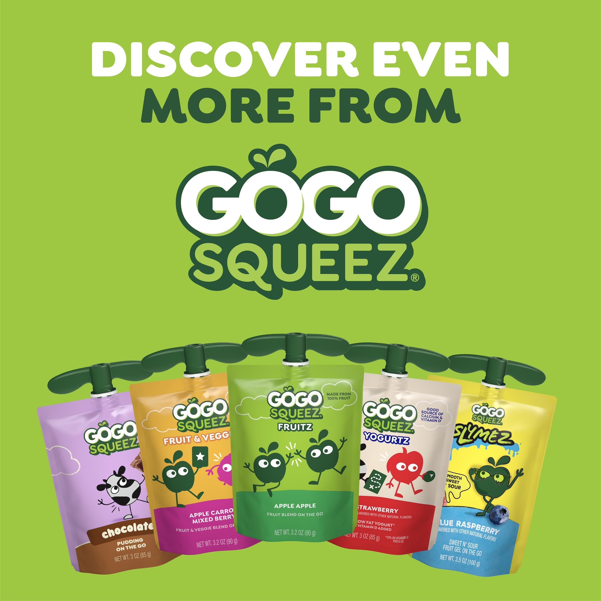 GoGo SqueeZ comparativa de tamaño con una mano para control de porciones