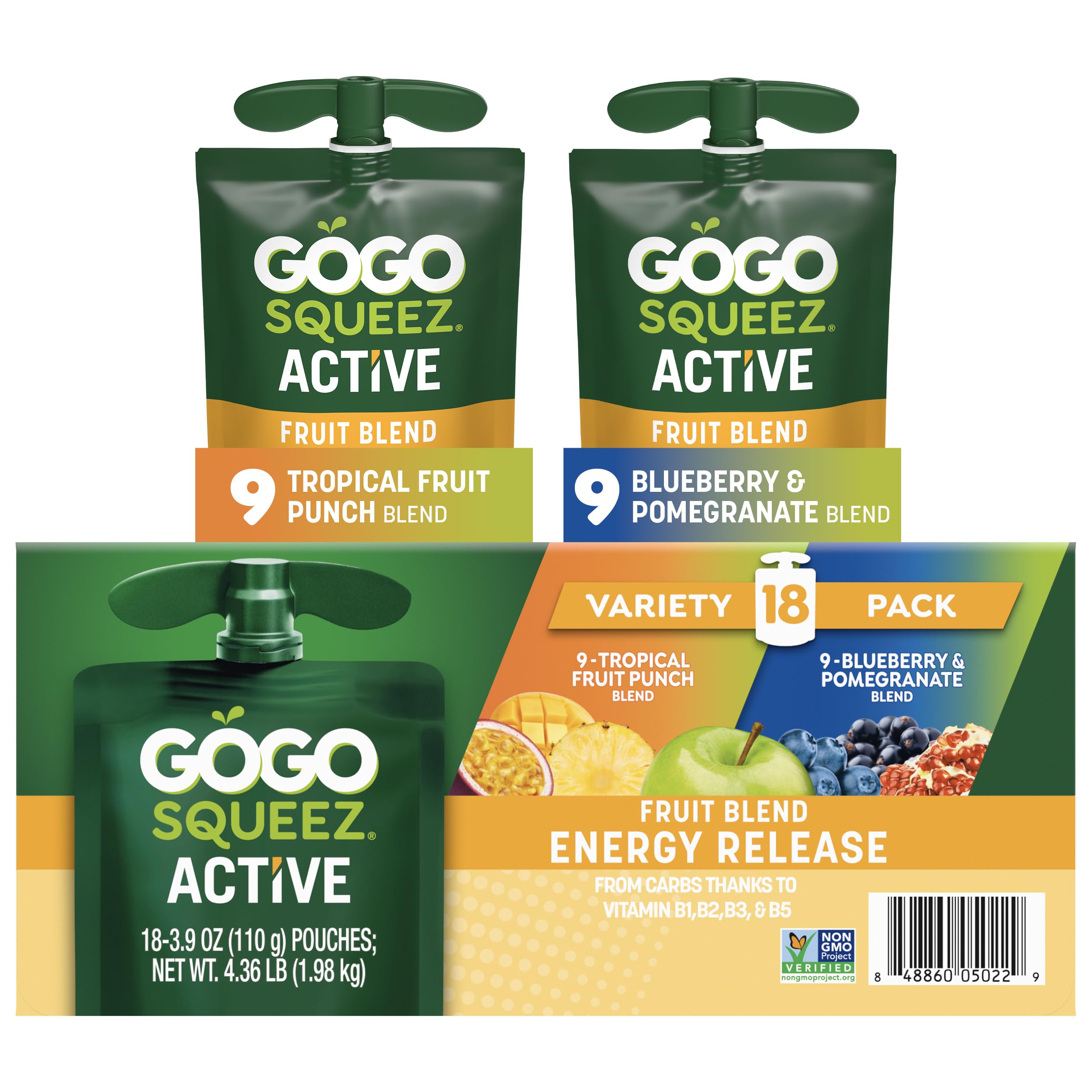 GoGo SqueeZ pack frontal 18 unidades muestra práctico para familias activas