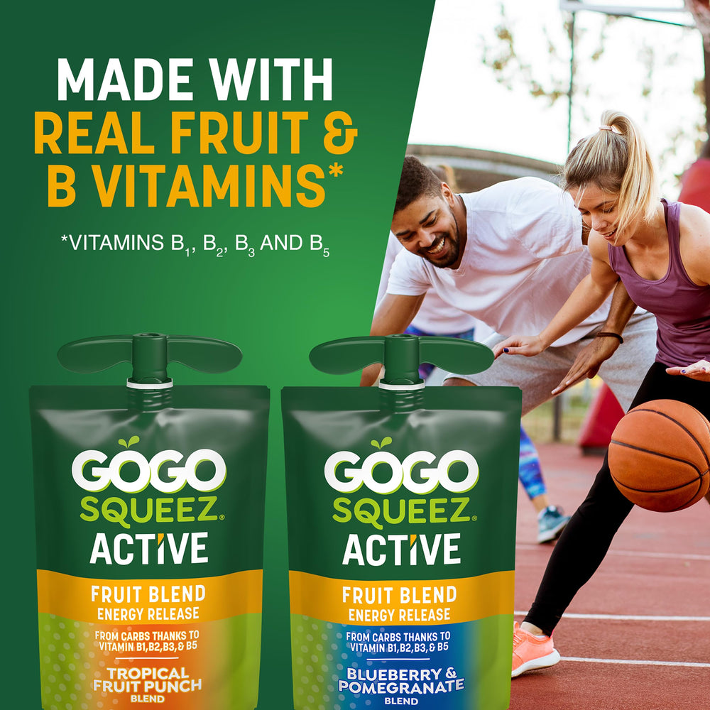 GoGo SqueeZ textura de mezcla mango y piña con vitaminas B visible