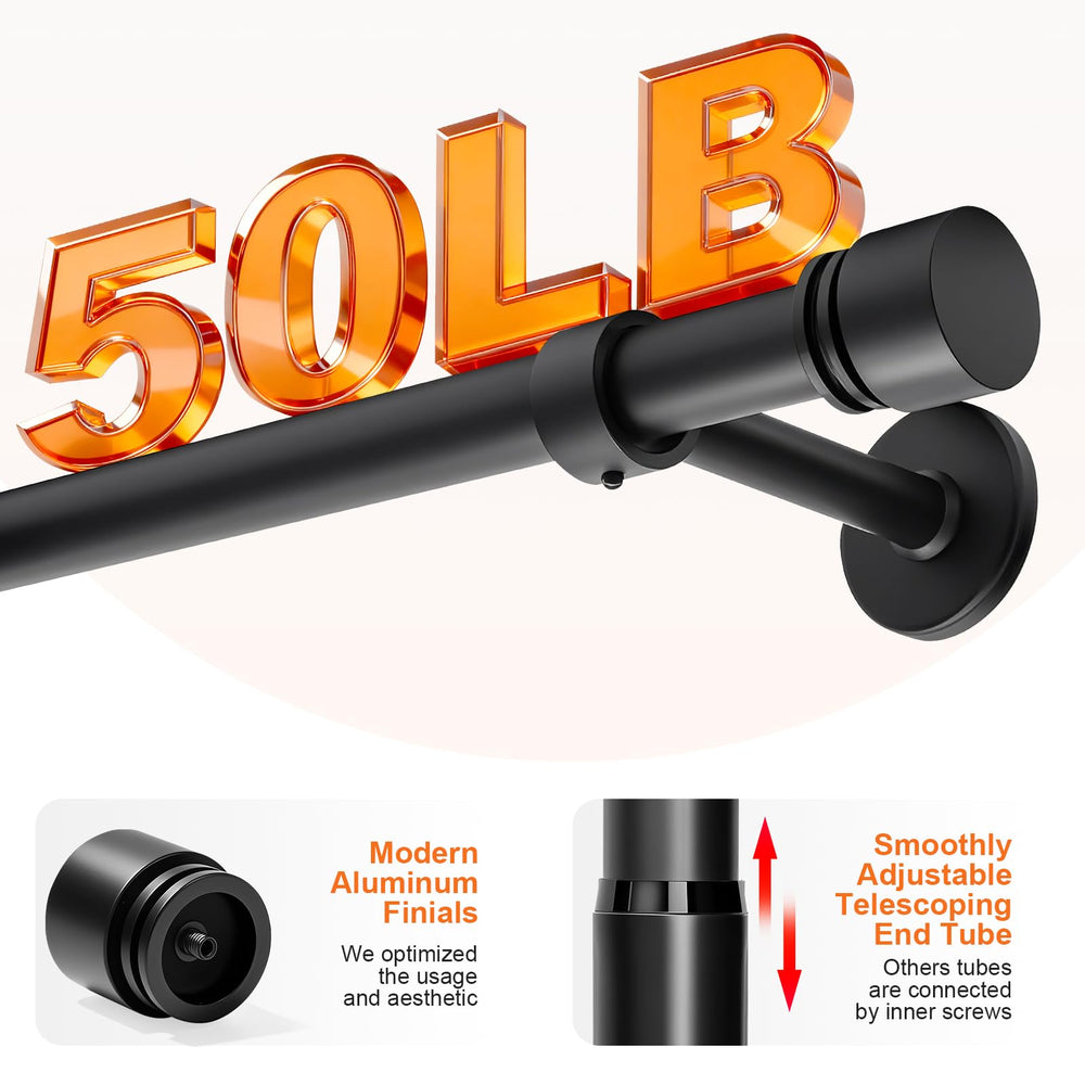 Gogrinliv cortina blackout colgada mostrando la capacidad de carga