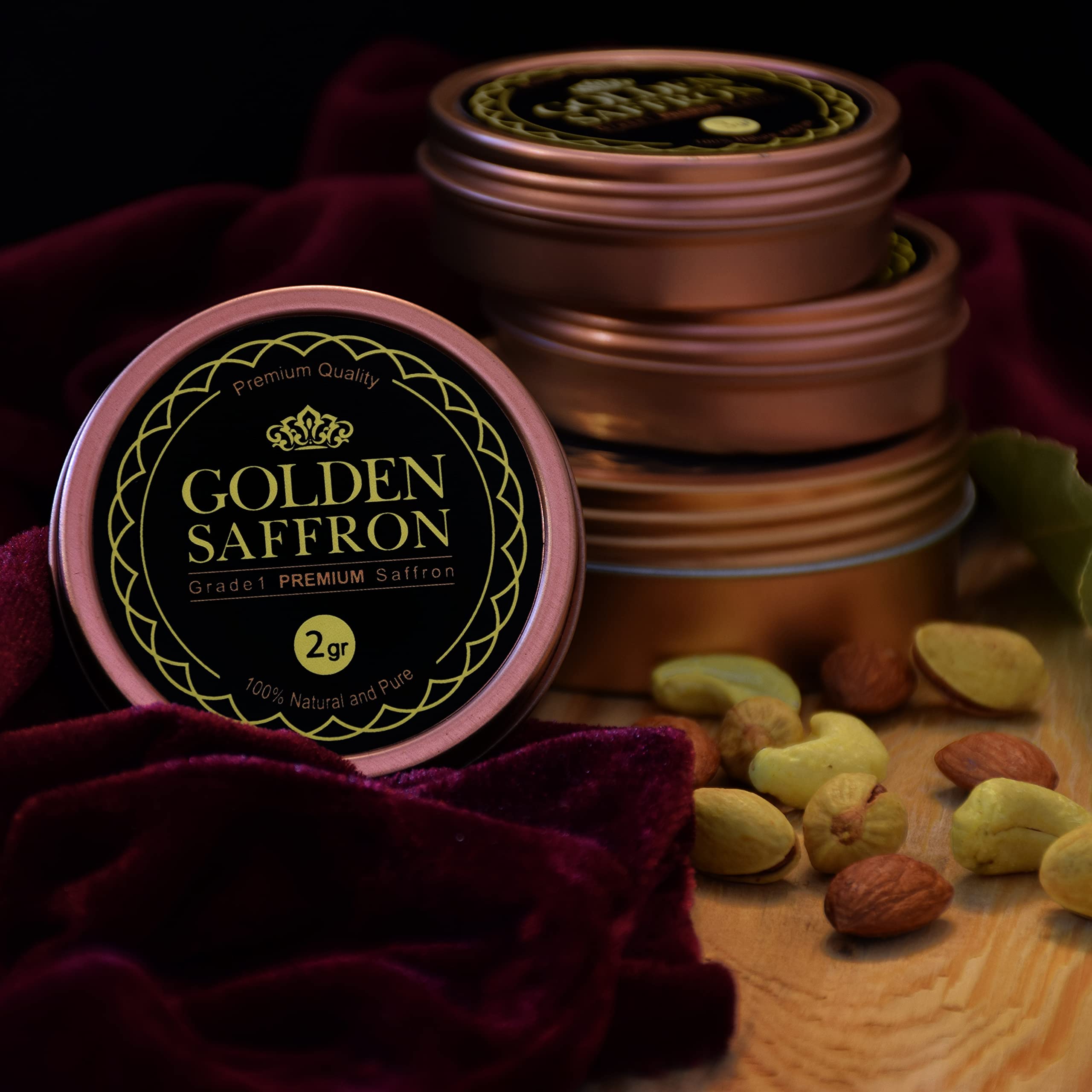 Golden Saffron etiqueta de laboratorio mostrando verificación Non-GMO