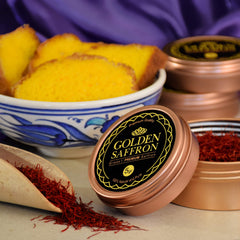 Golden Saffron textura de hebras demostrando frescura y calidad