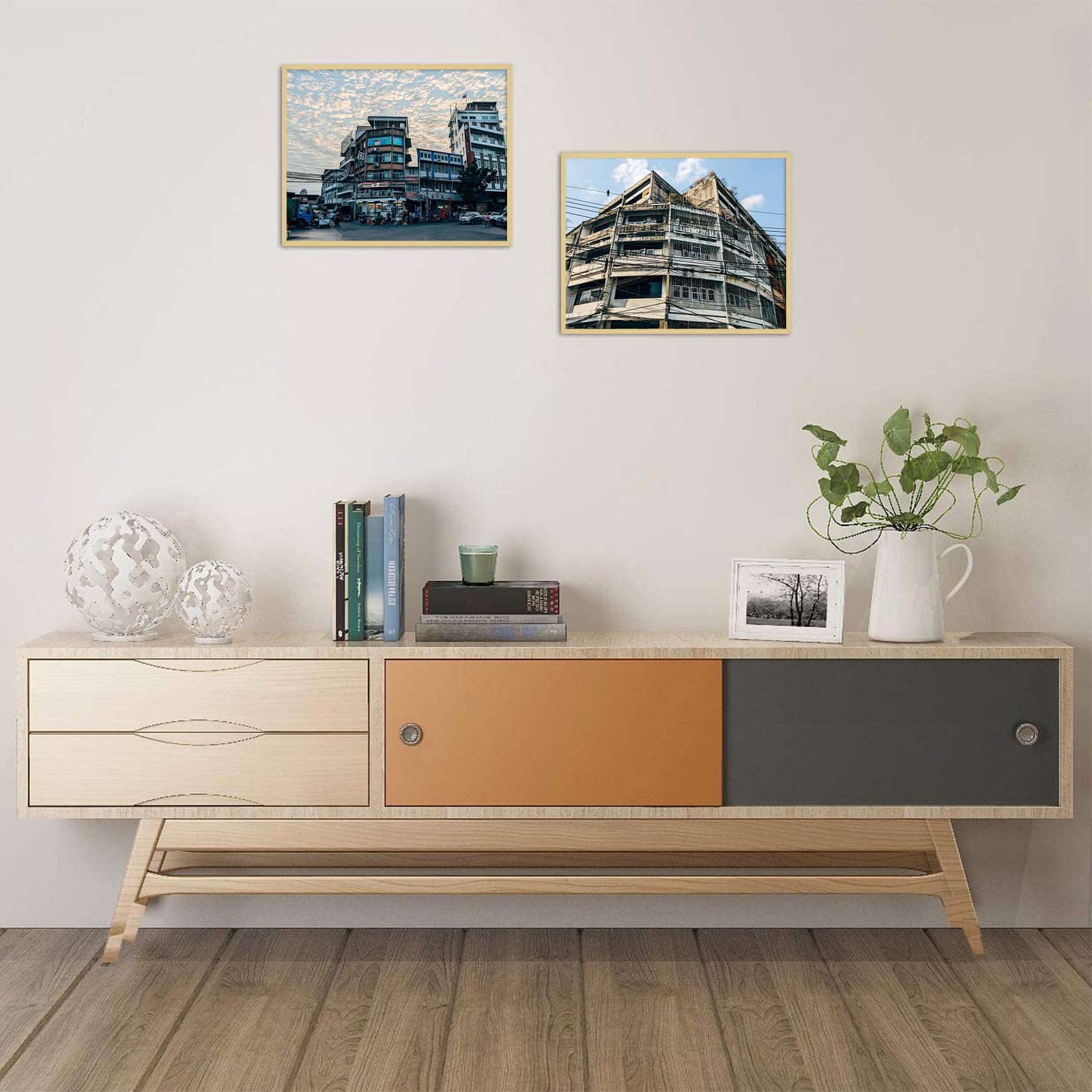 Golden State Art primer plano del cristal real que protege la obra