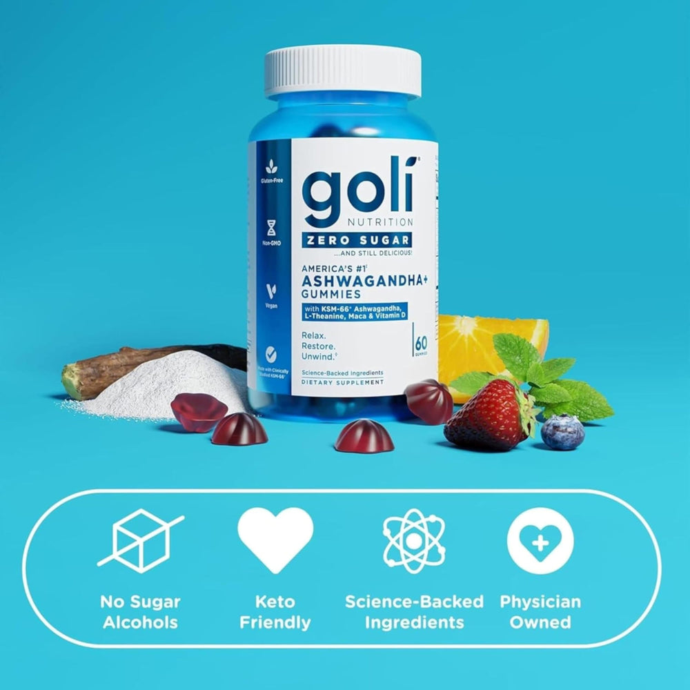 Goli frasco abierto mostrando 60 gomitas listas para usar