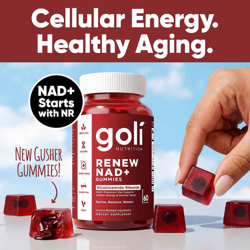 Goli Renew NAD+ comparación de ingredientes veganos y sin OMG clara