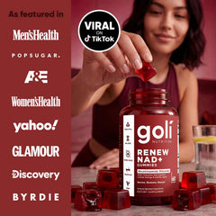 Goli Renew NAD+ etiqueta con ingredientes clave y claridad nutricional