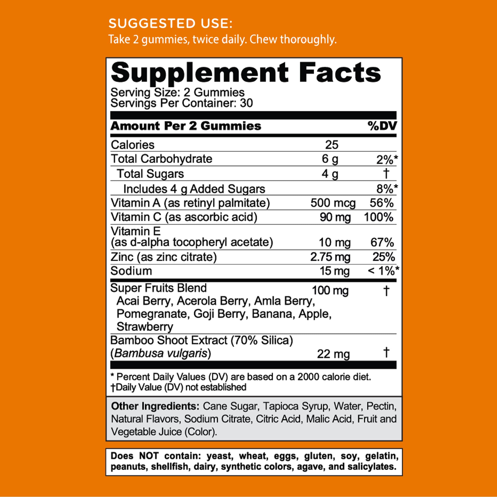 Goli mezcla de superfrutas frescas usadas en la fórmula antioxidante