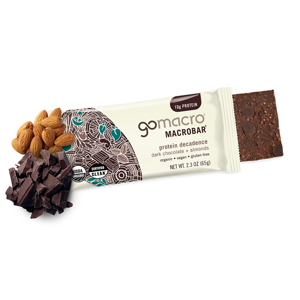GoMacro primer plano de almendras crujientes aportando sabor y fibra