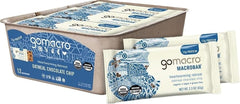 GoMacro empaque frontal de la barra mostrando la caja y diseño atractivo
