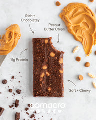 GoMacro barra en mano para comparar tamaño y sacar en movimiento como snack práctico