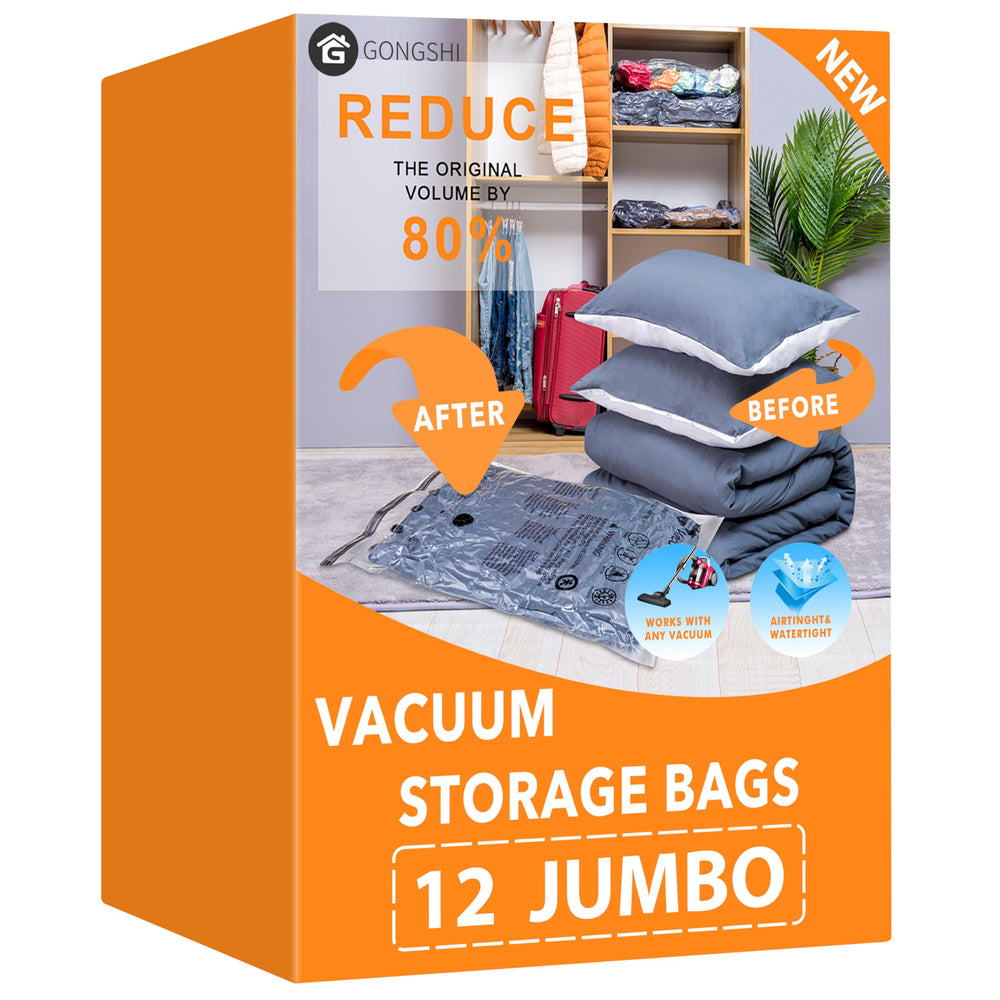 GONGSHI frente del paquete de 12 bolsas jumbo mostrando contenido y tamaño