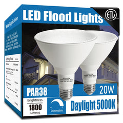 Gonhom foco PAR38 frontal mostrando forma y salida luminosidad eficiente
