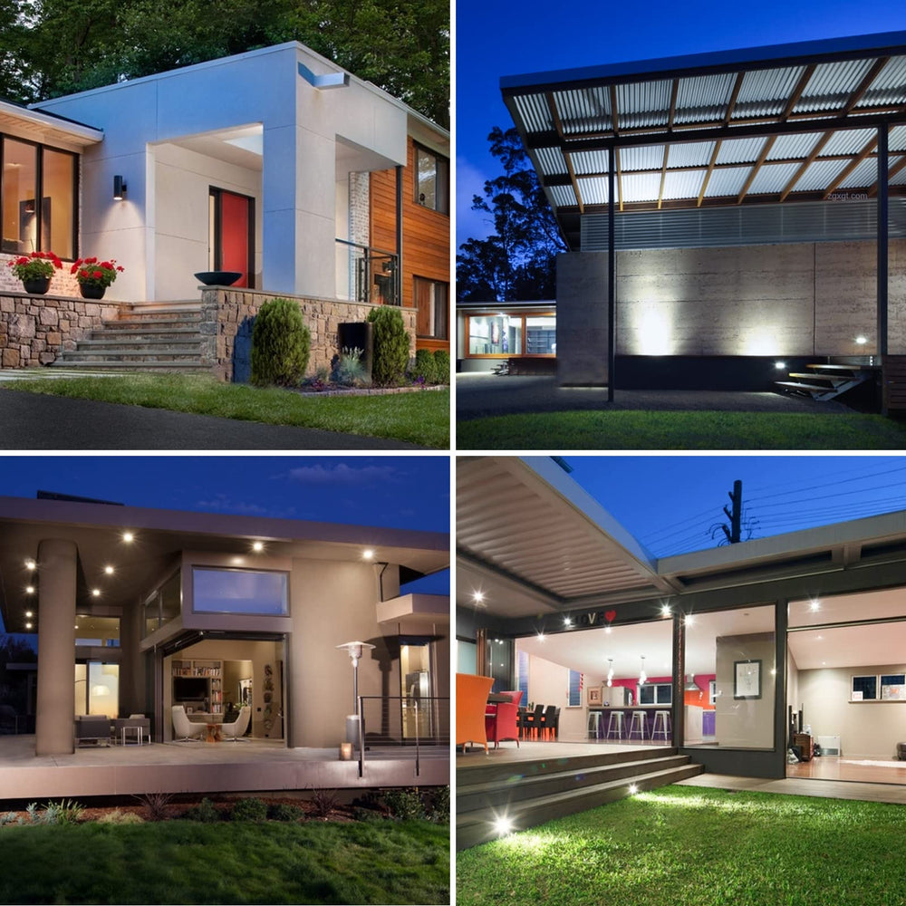 Gonhom iluminación de patio mostrando cobertura amplia y seguridad