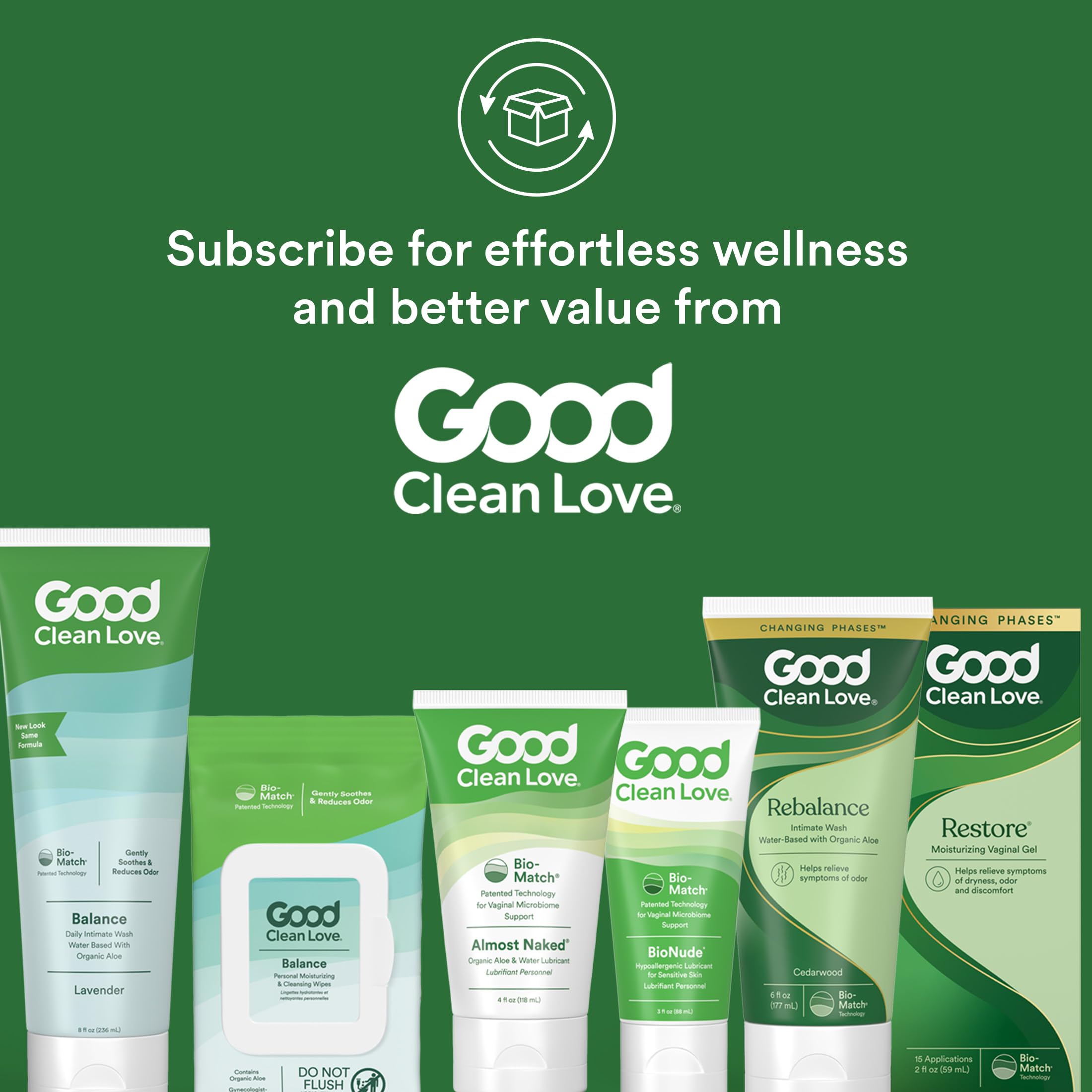 Good Clean Love comparación de tamaño del tubo para evaluar portabilidad cotidiana