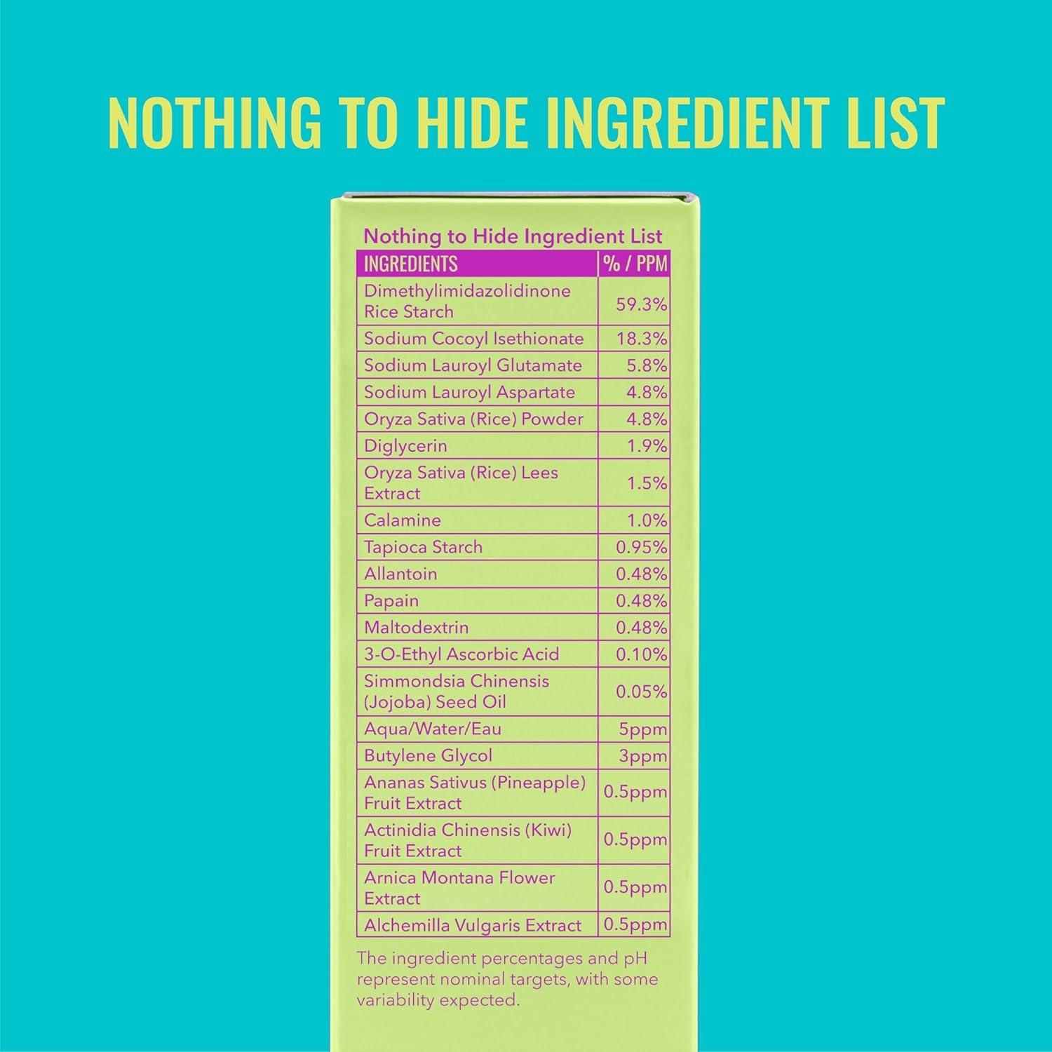 Good Molecules etiqueta con lista de ingredientes visibles y beneficios calmantes