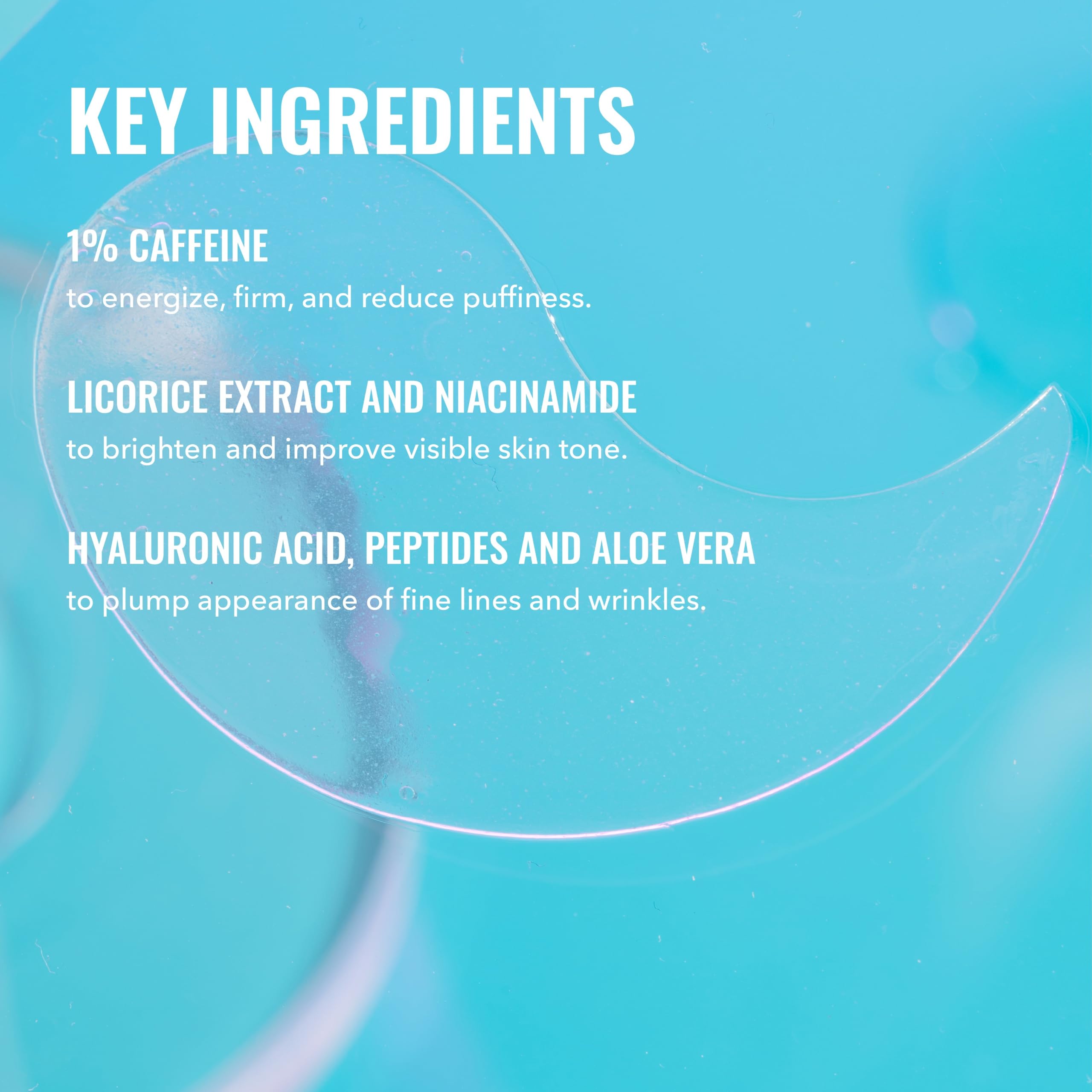 Good Molecules parche aplicado en contorno de ojos para descongestionar
