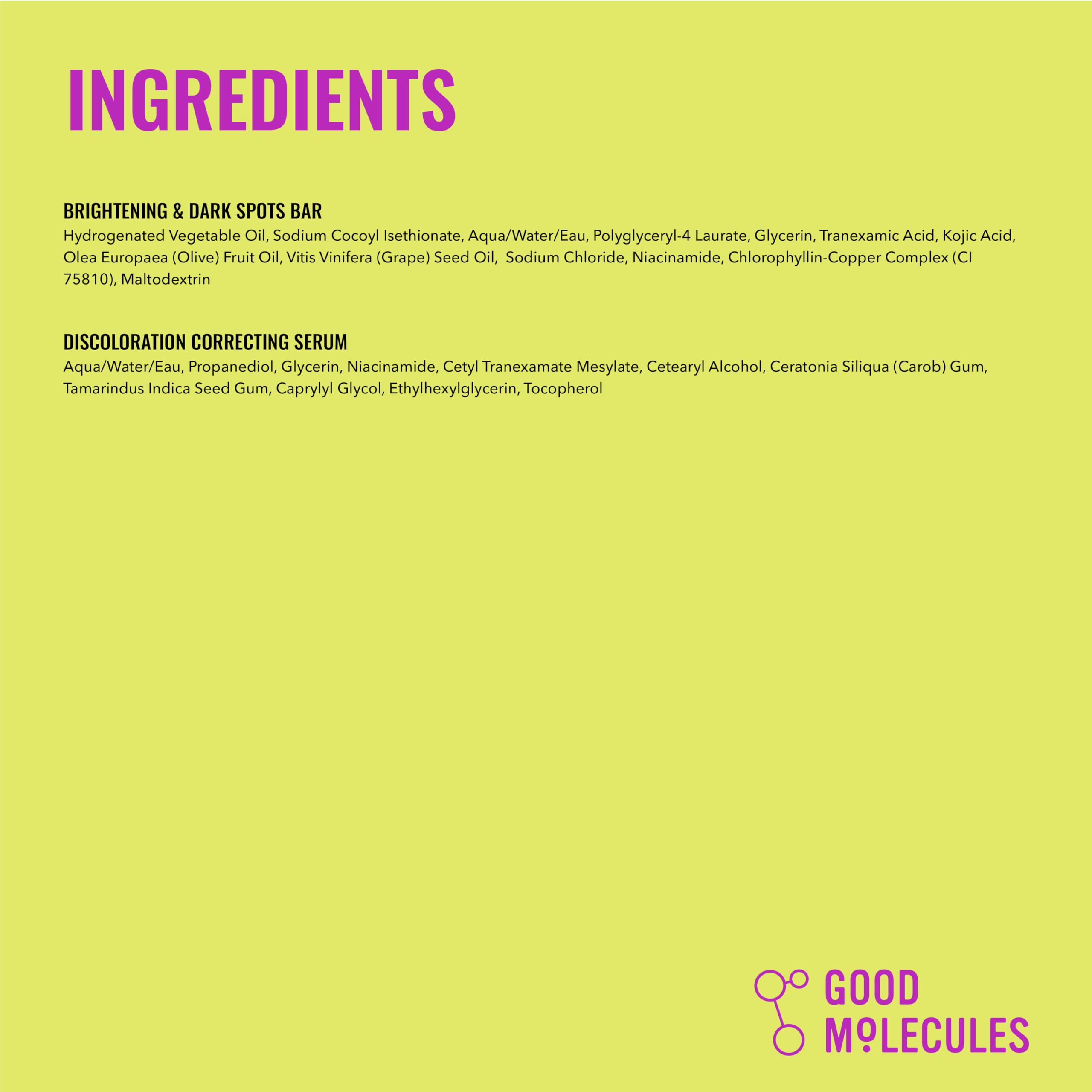 Good Molecules aplicación en rostro, cuello y pecho para un tono más uniforme