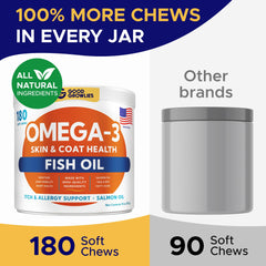 GOODGROWLIES etiqueta con ingredientes omega3 y beneficios clave