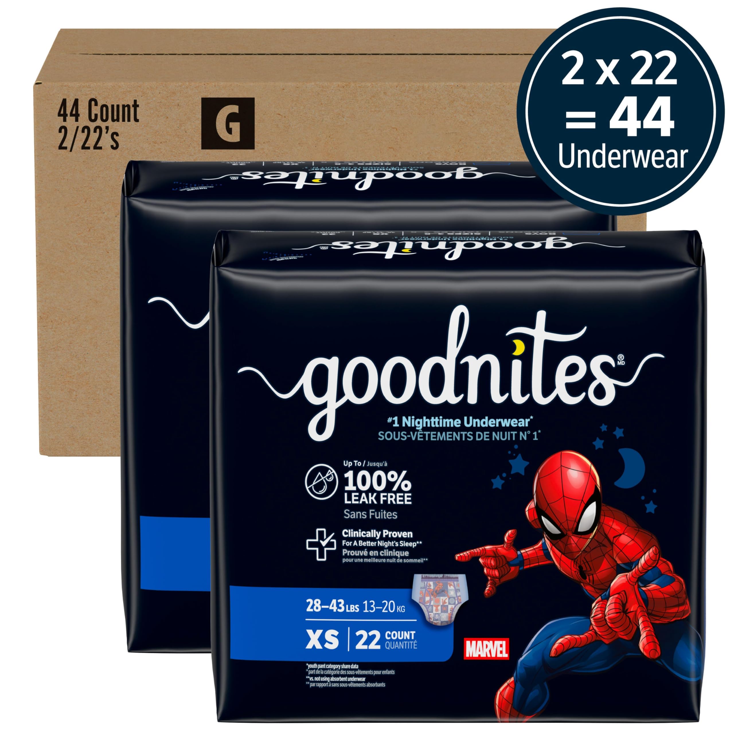 GoodNites diseño Spiderman en la prenda que motiva al niño a usarla
