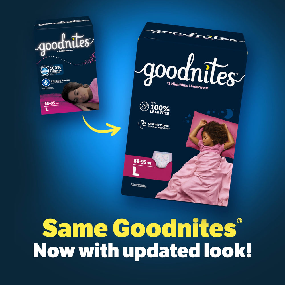 GoodNites textura interna absorbente que brinda protección nocturna