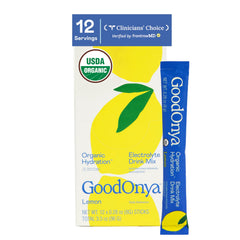 GOODONYA frente del empaque mostrando sticks y sabor limonada, práctico para viajar
