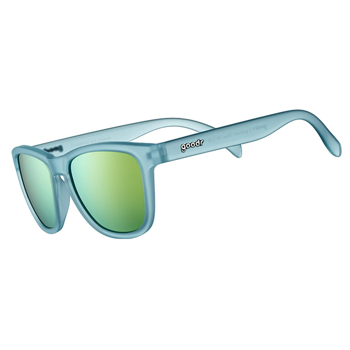 goodr gafas frontales mostrando diseño clásico y protección funcional