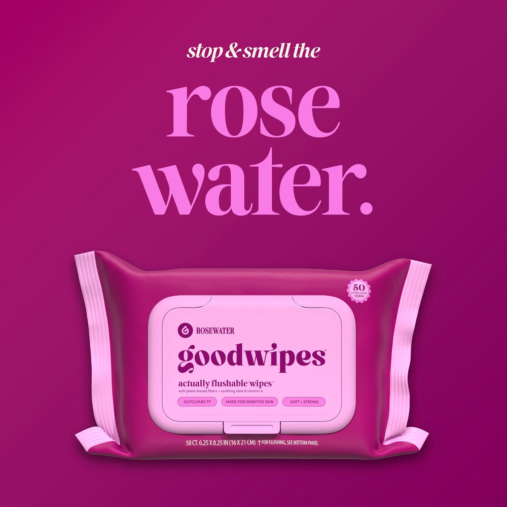 goodwipes toallitas en un baño moderno demostrando uso práctico
