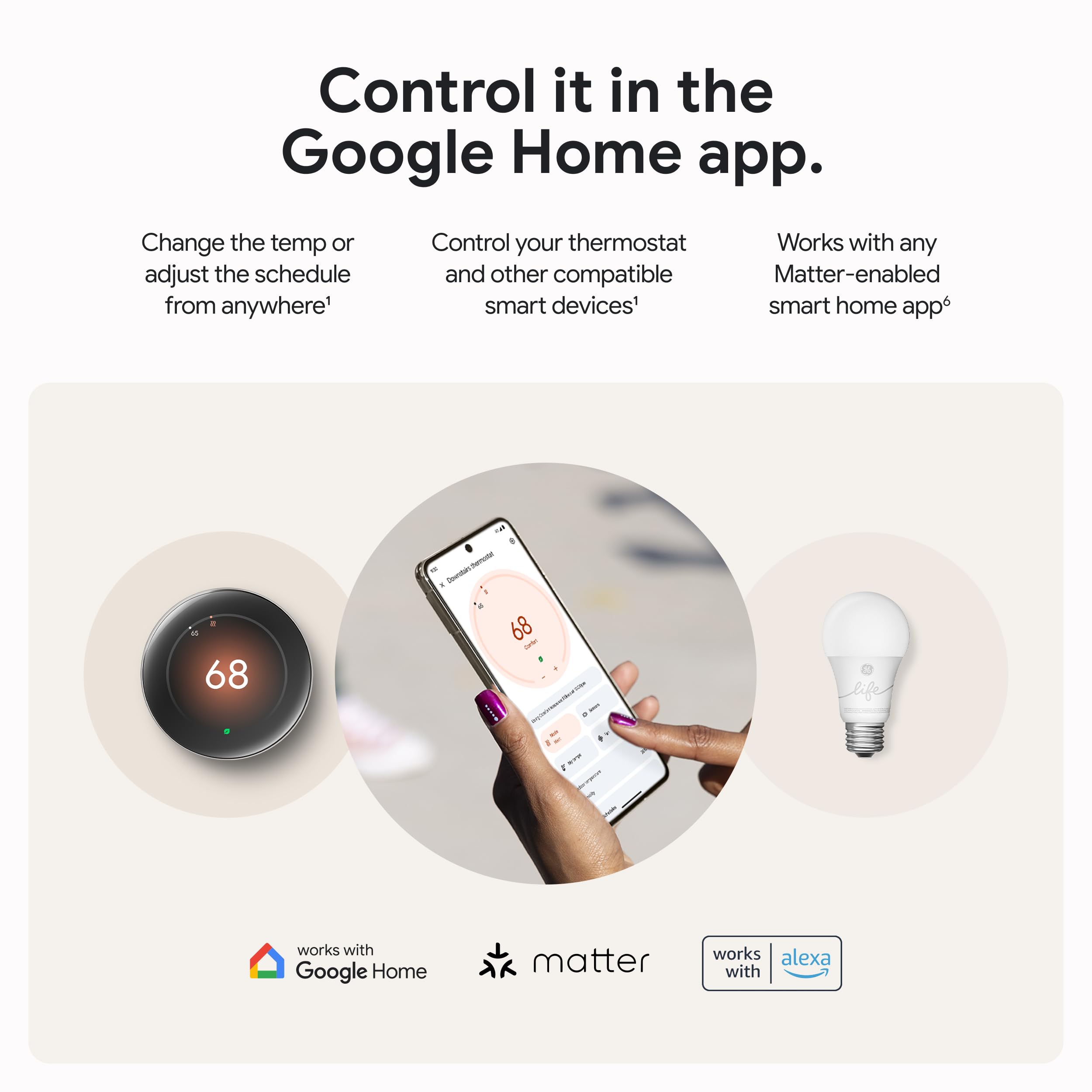 Google Nest comparado con mano tamaño real y fácil manejo