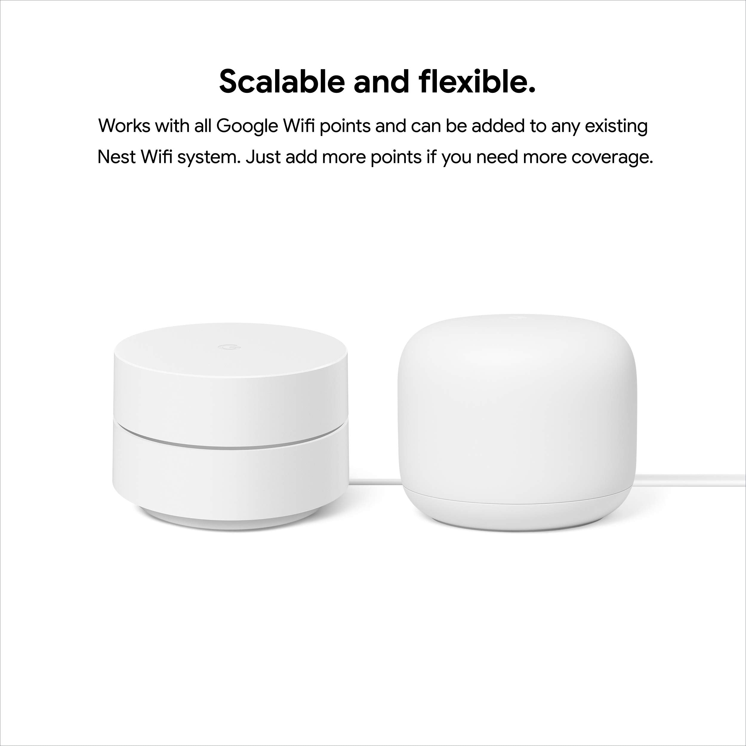 Google Wifi ubicado en sala demostrando cobertura uniforme en hogar