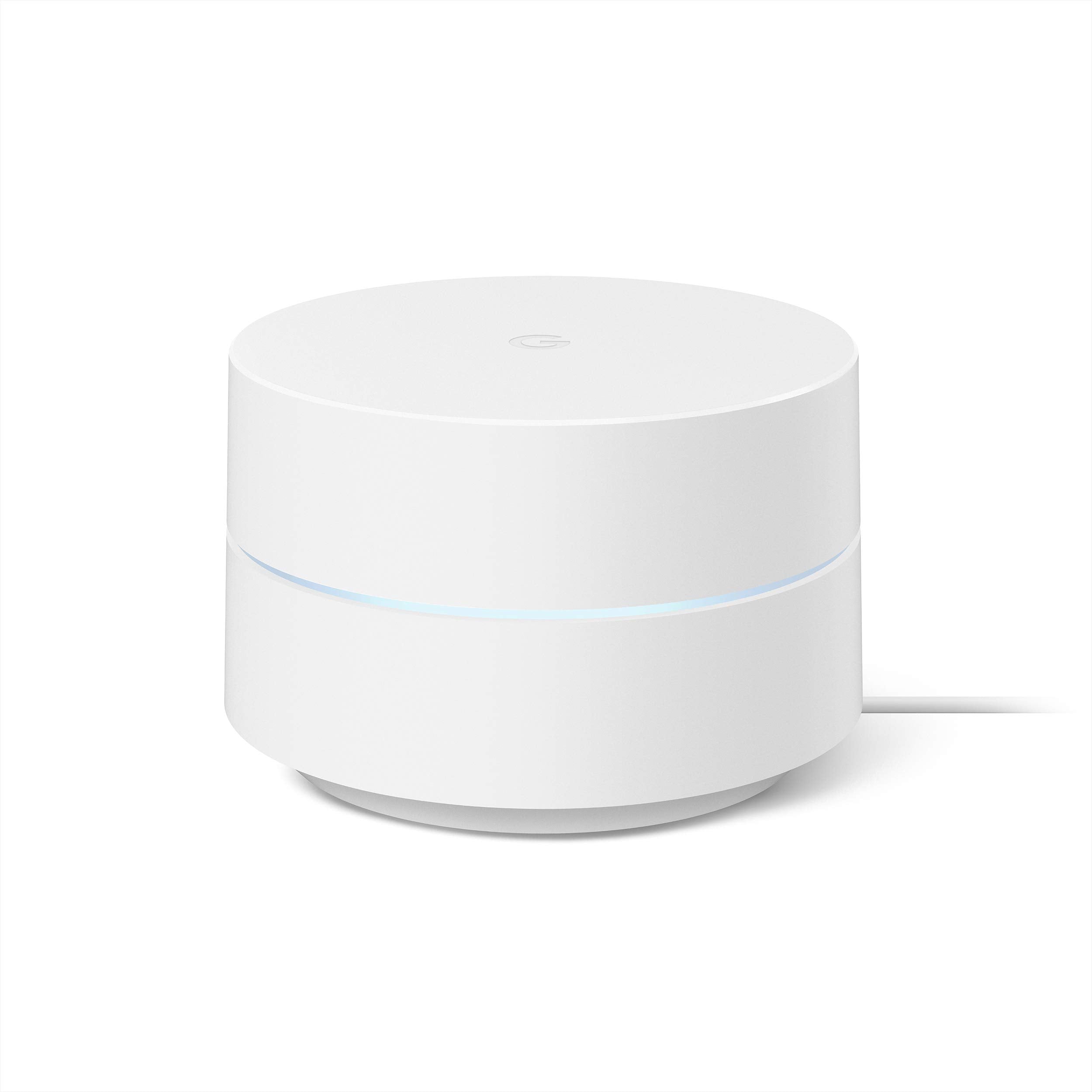 Google Wifi vista frontal mostrando diseño compacto y conectividad fiable