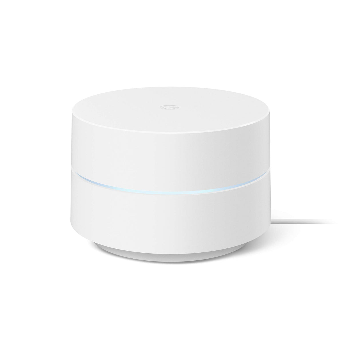 Google Wifi vista frontal mostrando diseño compacto y conectividad fiable