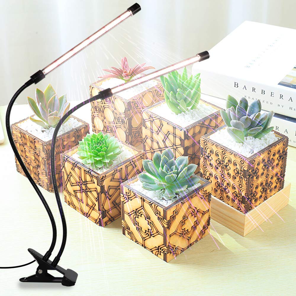 GooingTop lámpara iluminando una maceta para mejor crecimiento