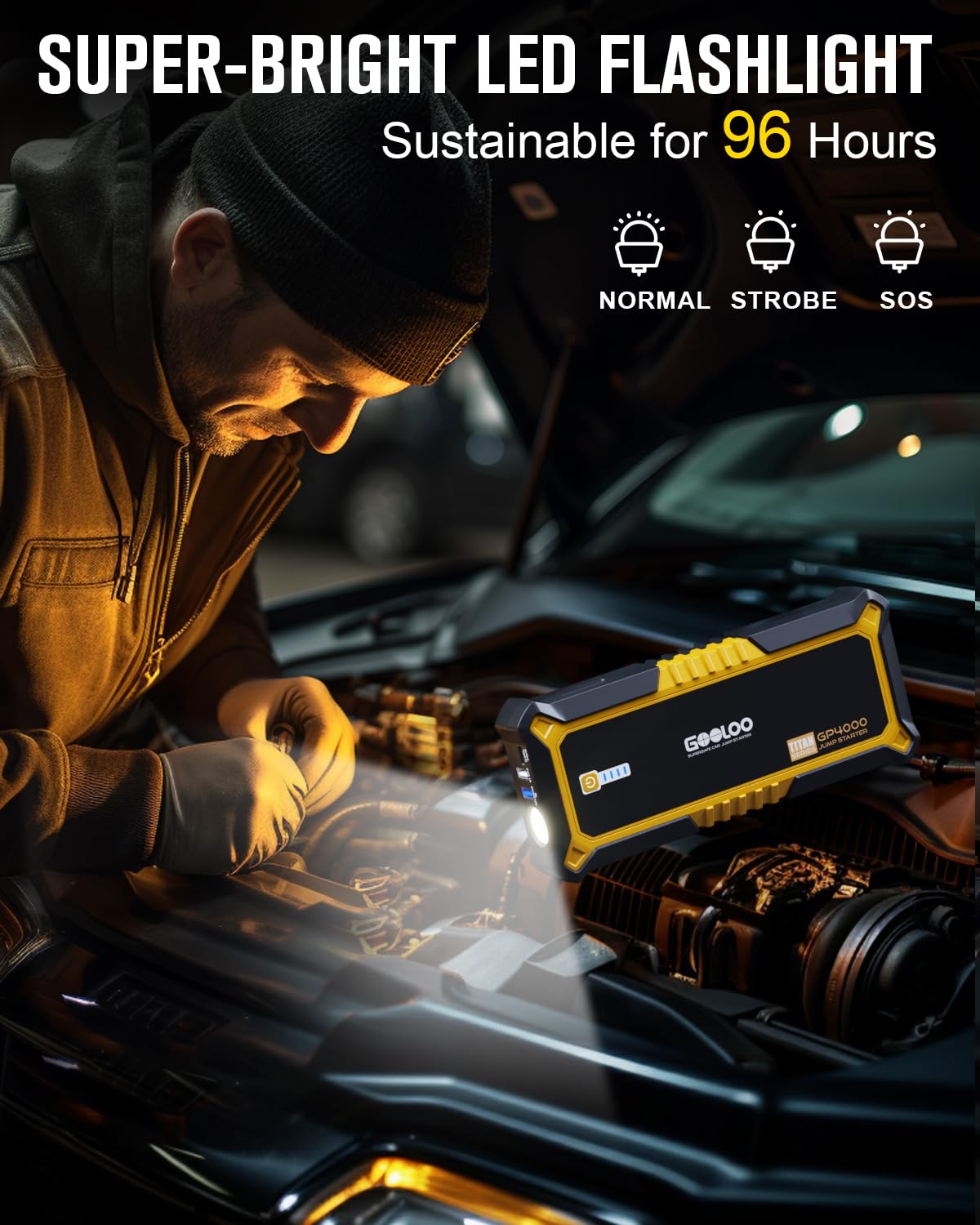 GOOLOO GP4000 linterna integrada útil en emergencias nocturnas