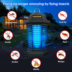GOOTOP primer plano de la rejilla de 4200V que elimina insectos al contacto de forma física