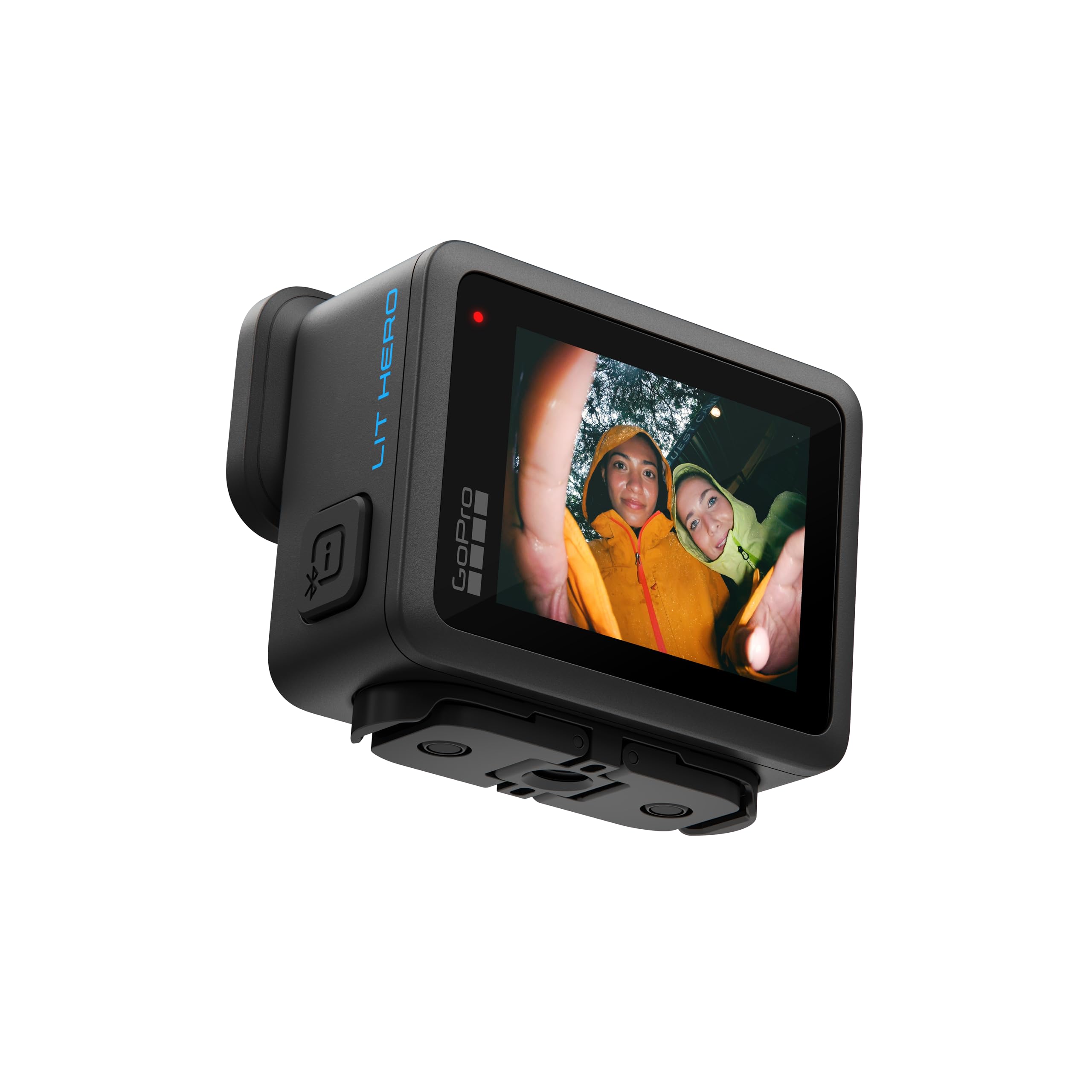 GoPro LIT HERO montada en adhesivo curvo, proporciona fijación segura en casco