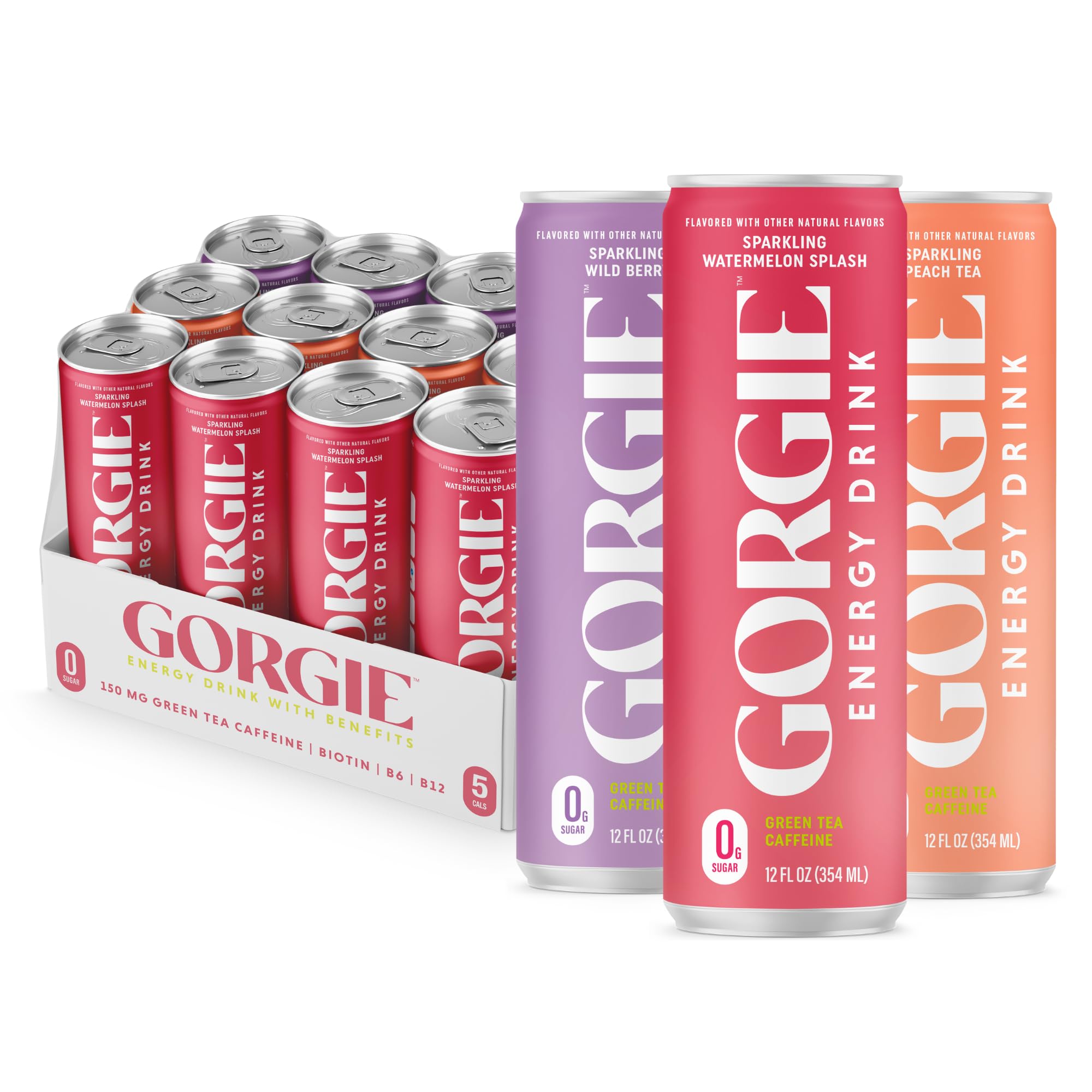 GORGIE lata frontal mostrando diseño y sabor cítrico refrescante