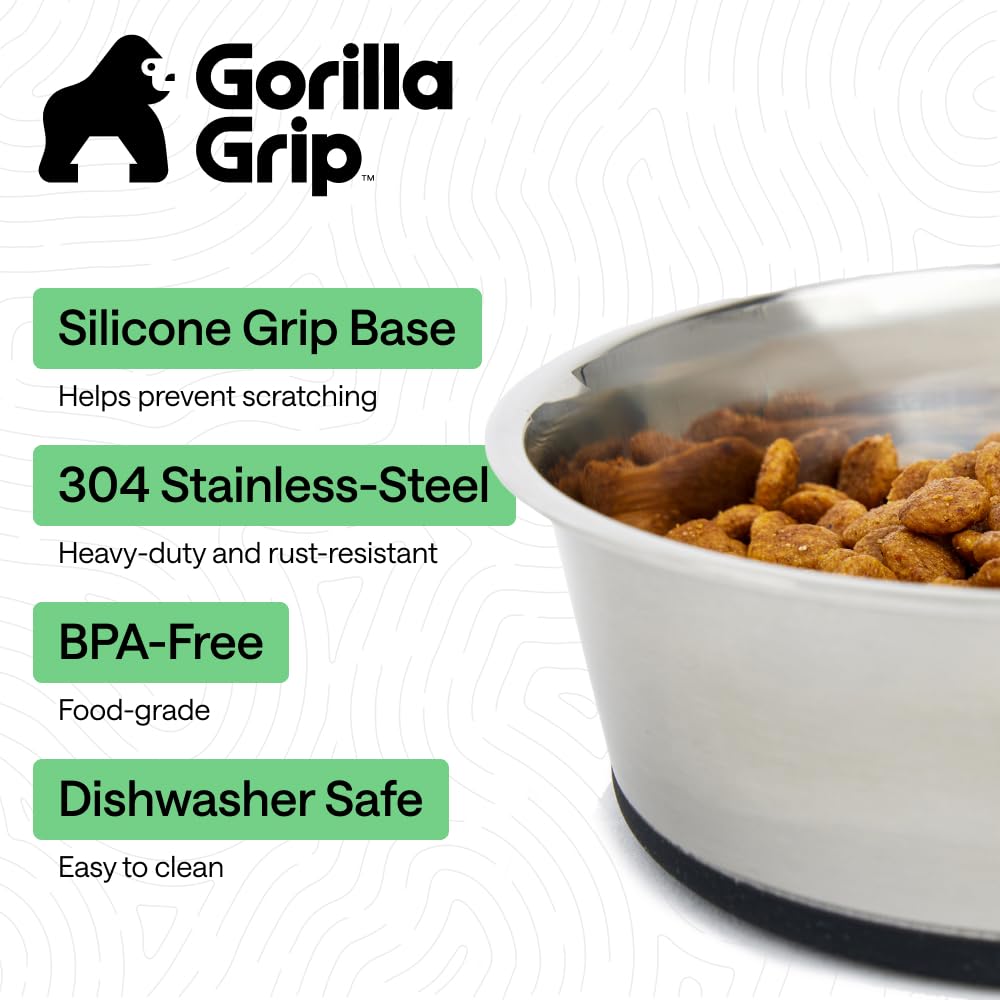 GORILLA GRIP primer plano del acero inoxidable 304, resistencia y higiene