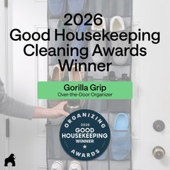 GORILLA GRIP organizador en uso dentro de un armario con zapatos ordenados