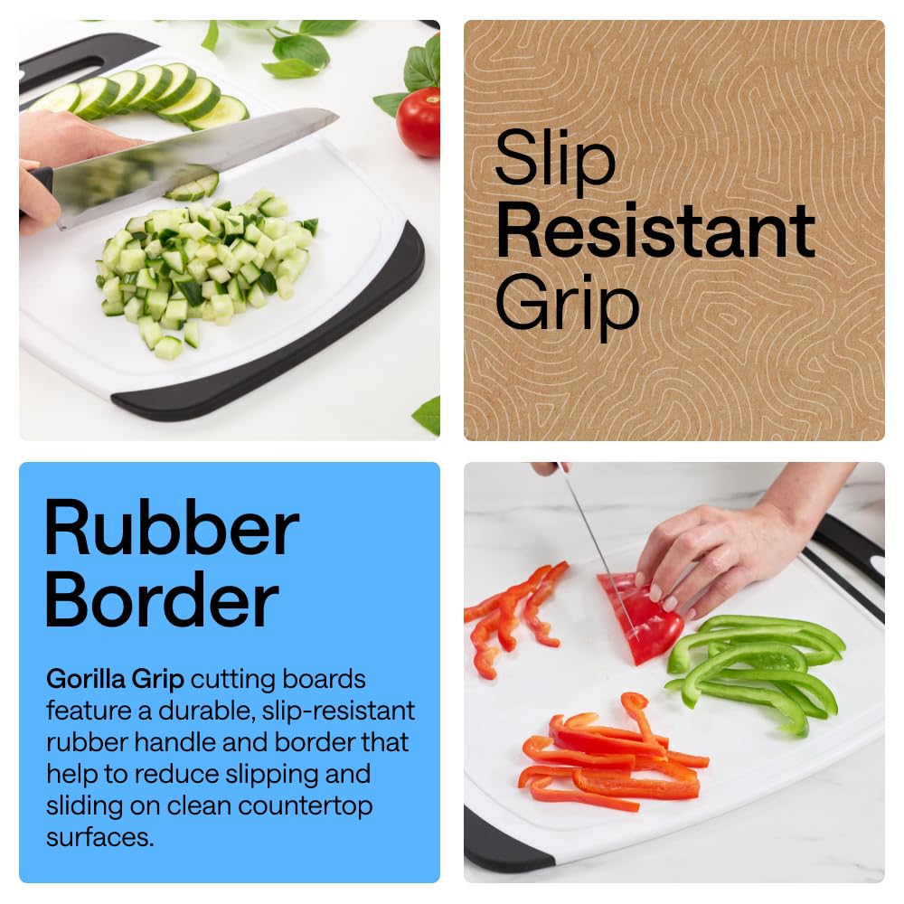 GORILLA GRIP ranuras profundas para jugos que mantienen la encimera limpia