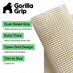 GORILLA GRIP detalle de textura en rejilla, mejor ventilación