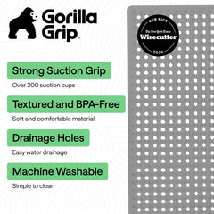 GORILLA GRIP detalle de la textura hexagonal que ofrece agarre cómodo