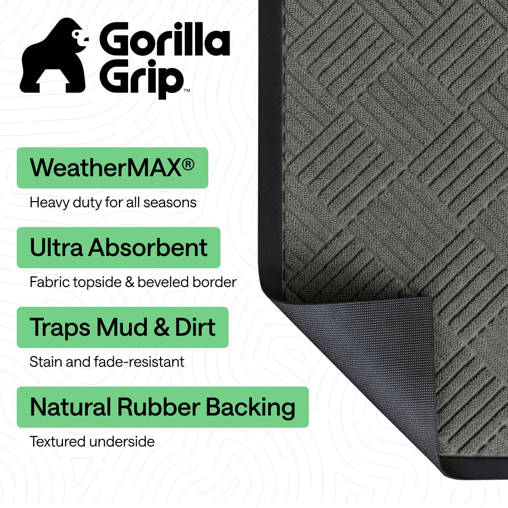 GORILLA GRIP primer plano de la textura superior que atrapa suciedad fácilmente