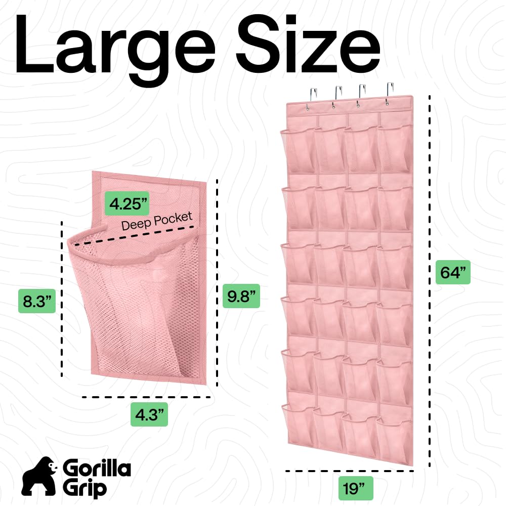 GORILLA GRIP colgado en baño organizando productos de aseo fácilmente