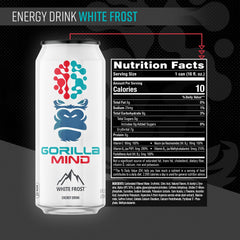 Gorilla Mind vista lateral de etiqueta con información de ingredientes